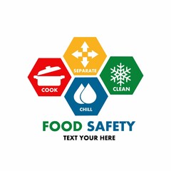 Food safety logo template illustration