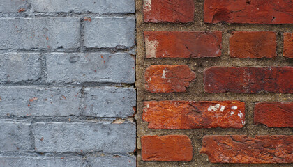 Brick contrast. Gray and red