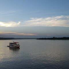 boat at sunset in Tocantins river - MARABÁ / PARÁ - Brazil