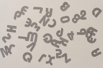 numbers and letters on paper
