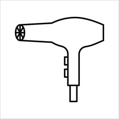 hair dryer line outline icon. vector illustration on white background