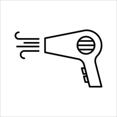 hair dryer line outline icon. vector illustration on white background