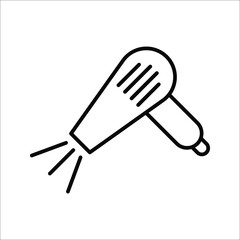 hair dryer line outline icon. vector illustration on white background