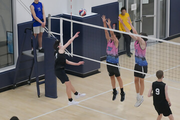 Outside hitter attacking against a double block