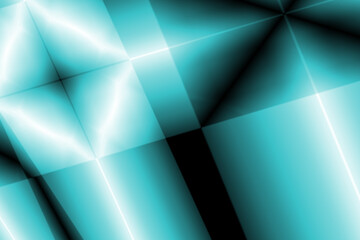 Obraz premium Turquoise abstract background design using vibrant cyan color tones & shading to give it a 3D look forming geometric shapes. Used to express relaxation, purity , balance or as a wallpaper for mobile. 