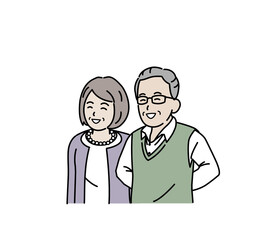 Fototapeta premium 笑顔 笑う 幸せ 喜ぶ 表情 年配の夫婦 男女 シニア 高齢者