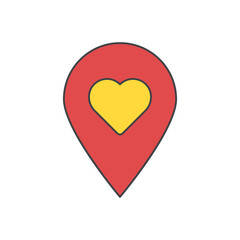 Spot tourism travel icon line style icon, style isolated on white background