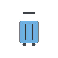 Bag, travel suitcase icon in color icon, isolated on white background 