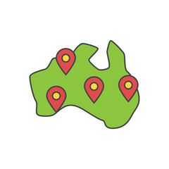 Domestic, local tourism icon in color icon, isolated on white background 