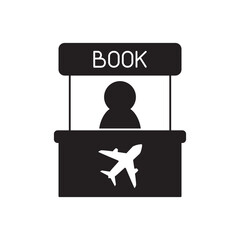 Ticket Booth, Ticket counter icon line style icon, style isolated on white background