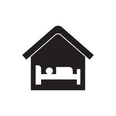 Accommodation, hostel, hotel icon line style icon, style isolated on white background