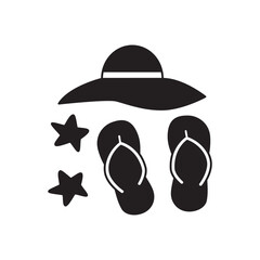 Beach vacation icon line style icon, style isolated on white background