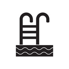 Swimming pool icon line style icon, style isolated on white background