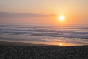 Gorgeous sunset at Plage du Penon in France 