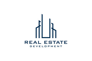 Letter U for Real Estate Remodeling Logo. Construction Architecture Building Logo Design Template Element.