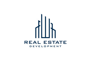 Letter W for Real Estate Remodeling Logo. Construction Architecture Building Logo Design Template Element.