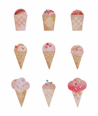  ice cream vector illustration set