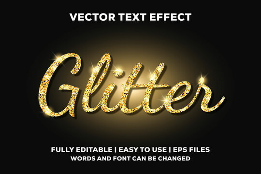 gold glitter text effect