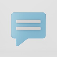 3D chat bubble icon chatting balloon notification mail message 3D render Illustration