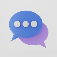 3D chat bubble icon chatting balloon notification mail message 3D render Illustration