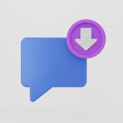3D chat bubble icon chatting balloon notification mail message 3D render Illustration