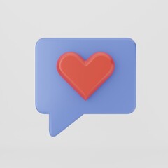 3D chat bubble icon chatting balloon notification mail message 3D render Illustration