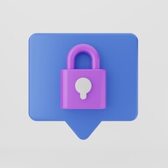 3D chat bubble icon chatting balloon notification mail message 3D render Illustration