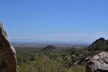Fototapeta na wymiar View of Phoenix Arizona from White Tank Regional Park