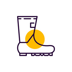 Rain boots autumn protective rubber shoes. Pixel perfect, editable stroke line icon