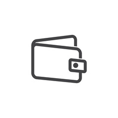 vector illustration of flat outline wallet design icon.