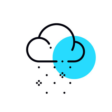Snowing from a cloud. Winter weather. Pixel perfect, editable stroke geometric icon