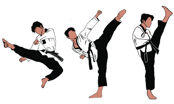 karate taekwondo illustration vector
