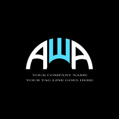 AWA letter logo creative design with vector graphic - obrazy, fototapety, plakaty