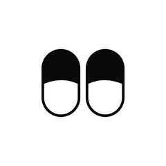 Sandal, Footwear, Slipper, Flip-Flop Solid Line Icon Vector Illustration Logo Template. Suitable For Many Purposes.