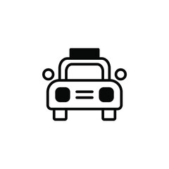 Cab, Taxi, Travel, Transportation Solid Line Icon Vector Illustration Logo Template. Suitable For Many Purposes.