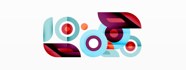 Abstract round shapes background. Minimalist decoration. Geometric background with circles and rings