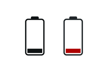 Battery icon set. battery charge level. battery Charging icon