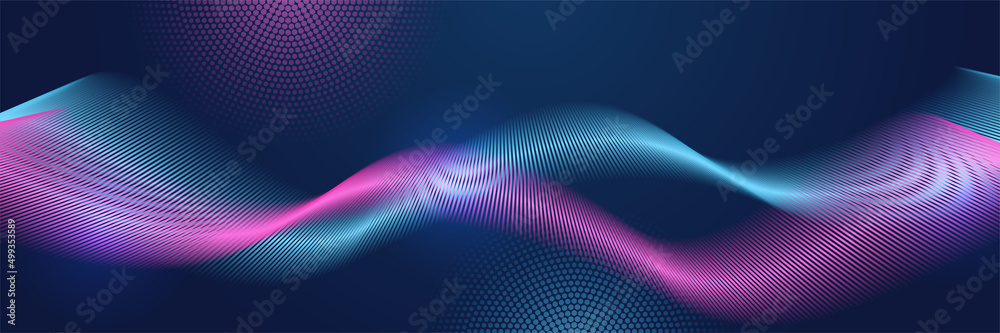 Fototapete abstract technology particles lines mesh background. vector abstract graphic design banner pattern b