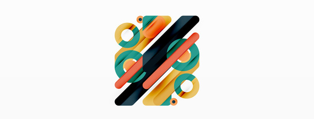 Creative geometric wallpaper. Minimal lines and circles background