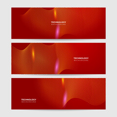 Abstract red banner technology background design template vector illustration with 3d overlap layer and geometric wave shapes. Polygonal abstract background, texture, advertisement layout and web page
