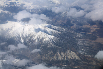 snow covered mountains