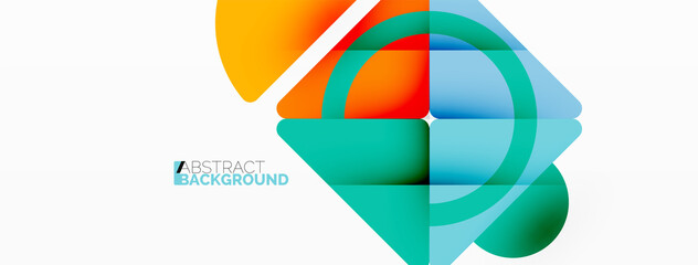 Creative geometric wallpaper. Minimal abstract background. Triangles and circles composition vector illustration for wallpaper banner background or landing page