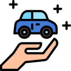 car insurance color outline icon