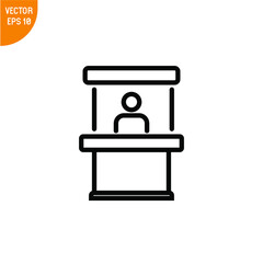Sales booth icon single simple vector illustration, good for all purposes, Isolated on white background.