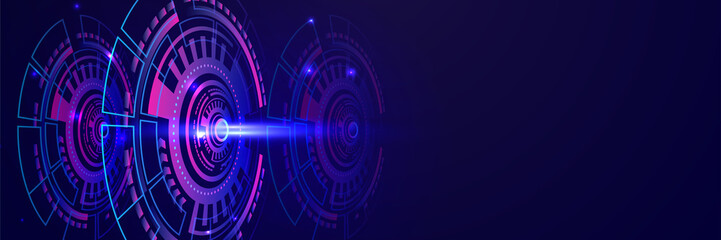Abstract dark blue modern futuristic science technology hi tech digital abstract dark blue colorful design banner background. Vector abstract graphic design banner pattern background web template.