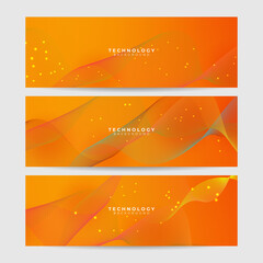 Modern minimal orange futuristic technology science background design . Abstract orange banner vector illustration. Yellow orange vector abstract graphic design. Banner Pattern background template.