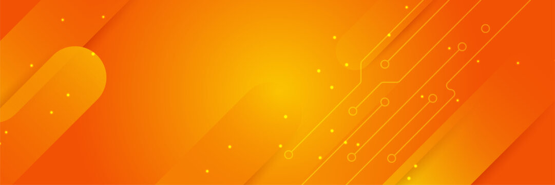 Modern minimal orange futuristic technology science background design . Abstract orange banner vector illustration. Yellow orange vector abstract graphic design. Banner Pattern background template.