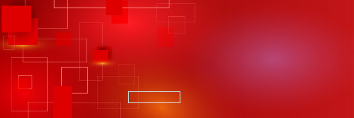 Futuristic technology digital abstract red colorful design banner. Abstract red banner background with particles and wave shapes. Vector abstract graphic design banner pattern background web template.