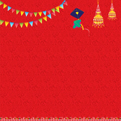 Festive Pattern, Alpona, Naksha Design. It can use for Facebook Post, Bangla new year, Or at any festival. Colorful decorative design.