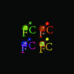 Obraz na płótnie Canvas CREATIVE FC MULTI COLOUR LOGO,FCLOGO MONOGRAM FOR COMPANY.